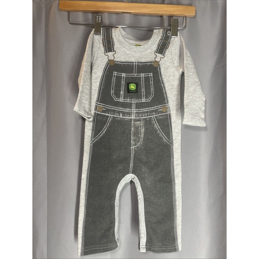 John Deere Boys' Coveralls Print One Piece Gray Size 9/12 M
